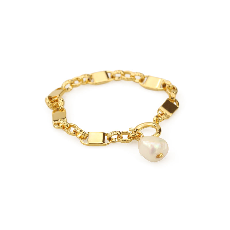 Lock Pearl Pendant Bracelet