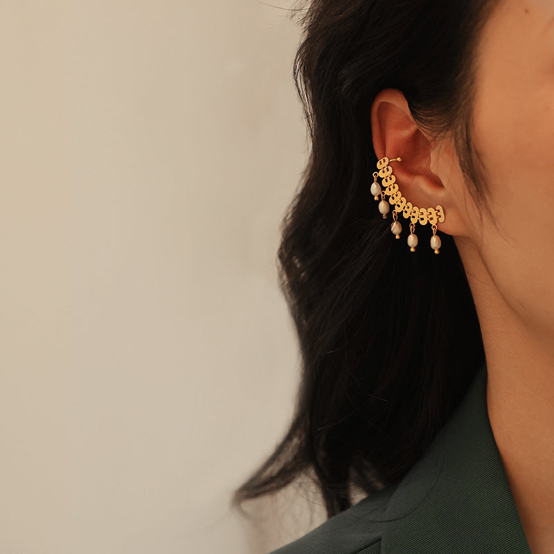 "Bohemian Dress" Pearl Ear Cuff (Right Ear Only)