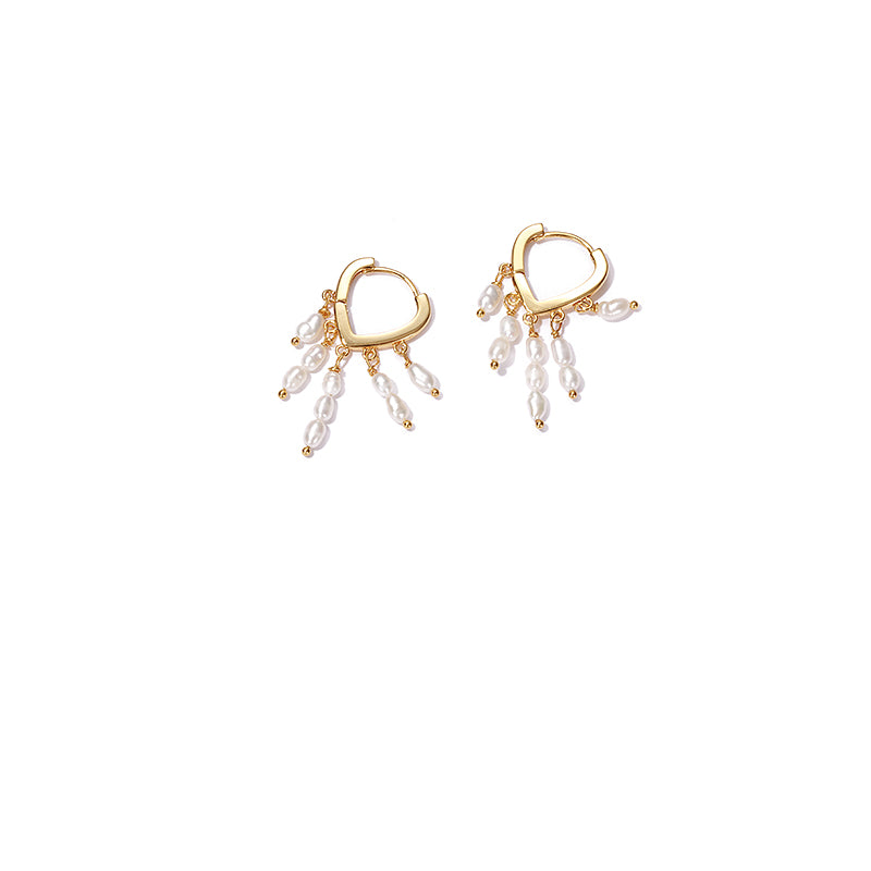 "The Draping Beads" Pearl Earrings
