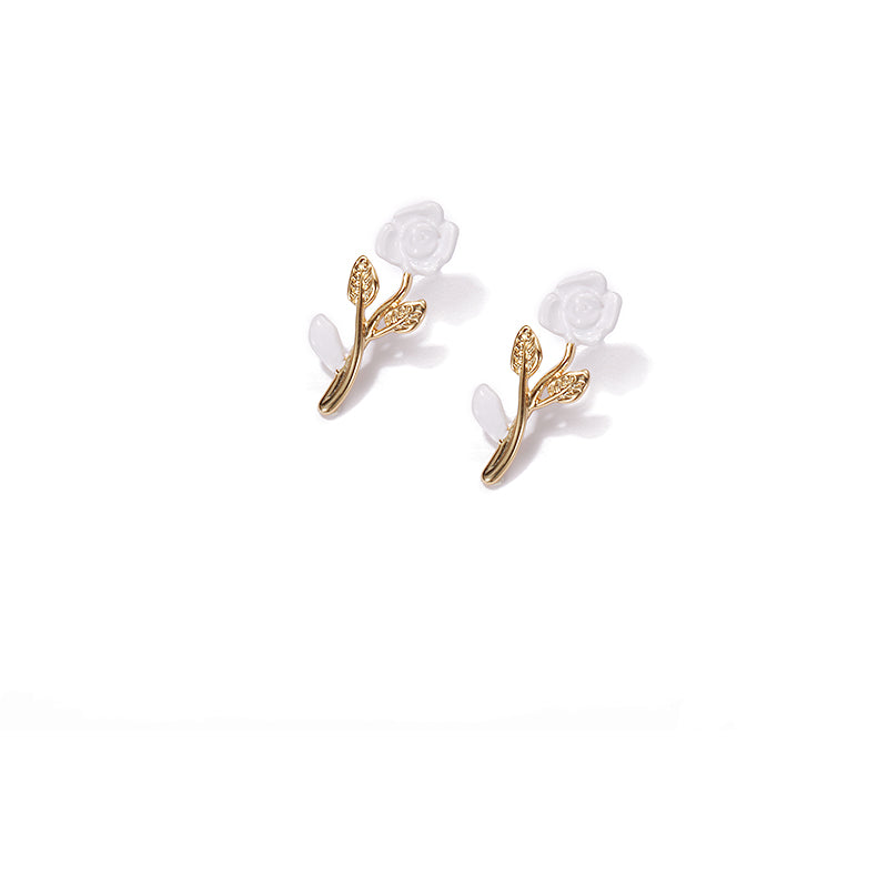 Blossom Rose Enamel Earrings