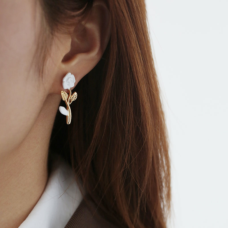 Blossom Rose Enamel Earrings